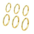 6 Pcs 2mm Stainless Steel Stacking Rings Knuckle Rings Plain Rings Midi Rin