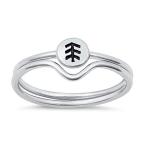 Beautiful High Polish Tree Imprint Ring New .925 Sterling Silver Band Size