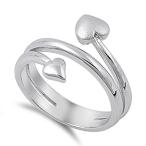 Matte Heart Criss Cross Knot Purity Promise Ring Sterling Silver Band Size