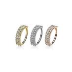 Bling Bling NY Unisex Doubled Lined CZ Prong Set Half Circle Nose Hoops Ben