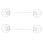 Ruifan 14G 16mm Clear Flexible Acrylic Nipple Tongue Barbell Ring Body Pier