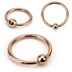 Amelia Fashion Rose Gold Captive Bead Ring IP 316L Surgical Steel (Choose S