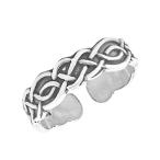 AeraVida Eternal Celtic Knot Design Adjustable .925 Sterling Silver Toe Rin