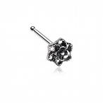 WildKlass Jewelry Camellia Flower Filigree Icon Nose Stud Ring 316L Surgica