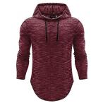 Mens Casual Athletic T-Shirts Long Sleeve Gym Workout Fitness Tees Hoodie S