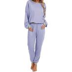 Womens 2 Piece Outfits Lounge Set Pajamas Long Sleeve Tops Pullovers and Pa