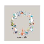 スティガ 限定ムーミンシリーズ01 ムーミンリース柄　ラバー吸着シート 1枚 卓球 ラケット用  [M便 1/30]