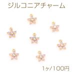  выгорел цвет трудно 14KGP Gold металлизированный высокое качество циркон очарование цветок Sakura 1 can 5.5×7mm(1 штук )