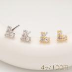 デザインピアス ハート型 ジルコニ�