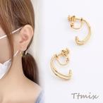 Yahoo! Yahoo!ショッピング(ヤフー ショッピング)デザインイヤリング 変形フープ 6×25mm ゴールド（2ヶ）