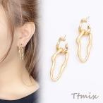 Yahoo! Yahoo!ショッピング(ヤフー ショッピング)デザインピアス 2連オーバル 10×38mm ゴールド（1ペア）
