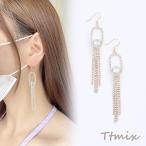 Yahoo! Yahoo!ショッピング(ヤフー ショッピング)フックピアス ラインストーン付き オーバル チェーンタッセル 13×94mm ゴールド（1ペア）