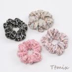 ツイードシュシュ カラーツイードシュシュ ヘアゴム