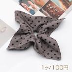 ショッピングシュシュ シュシュ ハート模様 ブラウン系  髪飾り 髪留め ヘアゴム ヘアアクセサリー（1ヶ）