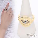 Yahoo! Yahoo!ショッピング(ヤフー ショッピング)高品質ジルコニアリング デザインリング 指輪 目型 幅約16mm ゴールド（1ヶ）