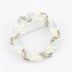 【宅配便送料無料】ブローチ/ ラウンド オパール スワロフスキー br26☆ホワイトオパール セレモニー ネックレス 入学式