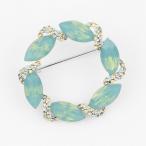 【宅配便送料無料】ブローチ/高級 ラウンド オパール スワロフスキー br26☆カリビアンオパール セレモニー ネックレス