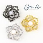 【宅配便送料無料】箱付き ブローチ/大粒パール 薔薇  br31/グレー/シルバー/ゴールド 花 バラ 結婚式  卒業式 入学式