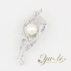 【ゆうパケット送料無料】ブローチ/スワロフスキー パール リーフ 曲線 br45☆ネックレストップ セレモニー 卒業式 入学式