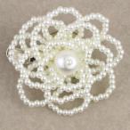 ショッピングコサージュ 【ゆうパケット送料無料】ブローチ/パールコサージュ 華やか 円形 br53☆Aタイプ（中心パール） 卒業式 入学式