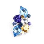 【宅配便送料無料】BOX付き ブローチ/煌めき 大粒スワロフスキー br55☆アクア 結婚式  セレモニー 卒業式 入学式