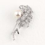 【ゆうパケット送料無料】ブローチ/エレガント 大粒パール ダブルフラワー br57☆ホワイト   卒業式 入学式