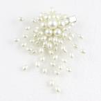 【ゆうパケット送料無料】ブローチ/華やか フラワー パールビーズ パールコサージュ br67☆シルバー セレモニー 卒業式 入学式