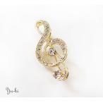 Yahoo! Yahoo!ショッピング(ヤフー ショッピング)【ゆうパケット送料250円】ブローチ/きらきら ラインストーン 音楽 ミュージック ピンブローチ br7☆ト音記号 卒業式 入学式