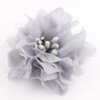 【定形外郵便OK２９０円】コサージュ/きらきらラインストーン♪ラメ入り ヘアクリップ c70☆グレー フォーマル 卒業式 入学式