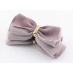 ヘアクリップ/トレンドくすみカラー リボン バナナクリップ k166☆紫/ ヘアアクセサリー  髪飾り