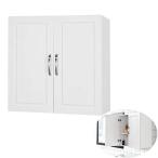 SoBuy 吊り戸棚 壁面収納 洗面所 収納 可動棚 木製 北欧風 幅60×奥行30×高さ60 キッチン収納 トイレ収納 収納棚 壁掛け棚 ラン