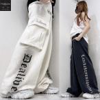 Dealivez Platinum・Black Letter 特殊加工 刺繍 立体カーゴポケット付 Wide ワイドパンツ BOYS スウェット