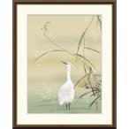 酒井抱一 芦に白鷺図 （F6サイズ）（紐・フック付） 日本の名画 約横52×縦42cm インテリアアート（額絵） 伝統の日本画 g8626 J2-084 額入り リビング 玄関