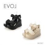 ショッピング厚底 サンダル EVOL イーボル  厚底 ベルトサンダル IW5367 レディース シューズ 靴 厚底 シンプル ベルト サンダル ボリュームソール