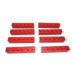  Lego * красный цвет. 1×6 основы детали 8 позиций комплект ( б/у товар )