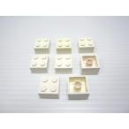  Lego * белый цвет. 2×2 основы детали 8 позиций комплект ( б/у товар )