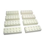  Lego * белый цвет. 2×6 основы детали 8 позиций комплект ( б/у товар )