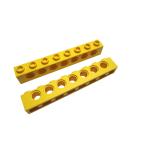  Lego *1×8 technique beam 2 позиций комплект ( желтый цвет * б/у товар )
