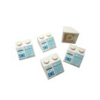  Lego * не использовался! белый цвет. 2×2 принт slope 5 позиций комплект ( счет машина )