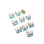  Lego * не использовался! белый цвет. 2×2 принт slope 10 позиций комплект ( счет машина )