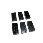  Lego * чёрный цвет. 2×4 основы детали 6 позиций комплект ( б/у товар )