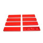  Lego * красный цвет. 1×4 плитка 8 позиций комплект ( б/у товар )