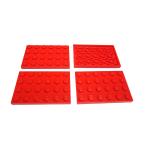  Lego * красный цвет. 4×6 plate 4 позиций комплект ( б/у товар )