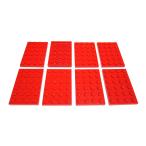  Lego * красный цвет. 4×6 plate 8 позиций комплект ( б/у товар )