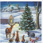  поздравительная открытка Рождество лес. животное .. иллюстрации сообщение карта 