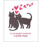  поздравительная открытка Valentine чёрный кошка . Heart кошка животное сообщение карта письмо модный подарок подарок конверт имеется 