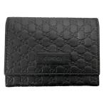【GUCCI】グッチ 名刺入れ 544030 カードケース メンズ グッチシマ マイクロGG パスケース レザー 黒 ブラック 中古