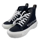 ショッピングLOUIS 【LOUIS VUITTON】ルイ・ヴィトン SQUAD 1A96ER スニーカー キャンバスレザー レディース LVスクァッドライン ハイカット モノグラム ブラック ホワイト 中古