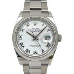 【ROLEX】ロレックス デイトジャスト36 126200 腕時計 ステンレススチール メンズ ランダム番 2021年ギャラ ホワイトローマン 白文字盤 中古