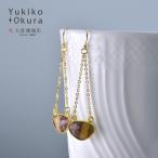 ジャスパーハートカット両づりピアス